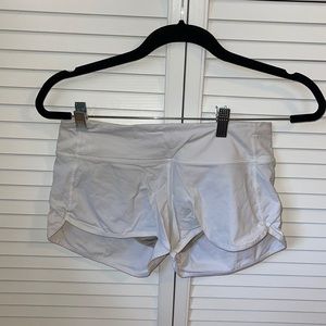 White Lululemon Speed short 2.5